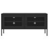 Mueble Para Tv De Acero Negro 105x35x50 Cm