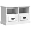 Mueble De Tv Madera Contrachapada Blanco Brillo 80x35x50 Cm