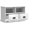 Mueble De Tv Madera Contrachapada Blanco Brillo 80x35x50 Cm