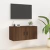 Mueble Para Tv De Pared Roble Marrón 80x34,5x40 Cm