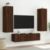 Muebles Tv Pared Con Led 6 Piezas Madera Ingeniería Marrón Roble