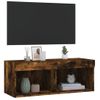 Mueble Para Tv Con Luces Led Roble Ahumado 80x30x30 Cm