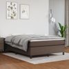 Estructura De Cama Box Spring Cuero Sintético Marrón 140x190 Cm