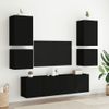 Muebles De Tv De Pared 6 Piezas Madera De Ingeniería Negro