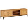 Mueble Para Tv De Madera De Mango Maciza 140x30x40 Cm