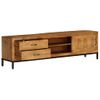 Mueble Para Tv De Madera De Mango Maciza 140x30x40 Cm