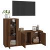 Set De Muebles Para Tv 2 Piezas Madera Contrachapada Roble Marrón