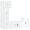 Set De Muebles De Tv 5 Piezas Madera Contrachapada Blanco Brillo