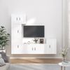 Set De Muebles De Tv 5 Piezas Madera Contrachapada Blanco Brillo