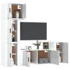 Set De Muebles De Tv 5 Piezas Madera Contrachapada Blanco Brillo