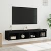 Muebles De Tv Con Luces Led 2 Unidades Negro 80x30x30 Cm