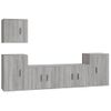 Set De Muebles Para Tv 5 Piezas Madera Contrachapada Gris Sonoma