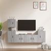 Set De Muebles Para Tv 5 Piezas Madera Contrachapada Gris Sonoma