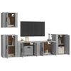 Set De Muebles Para Tv 5 Piezas Madera Contrachapada Gris Sonoma