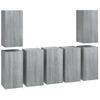 Muebles Para Tv 7 Unidades Contrachapado Gris Sonoma 30,5x30x60 Cm