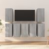 Muebles Para Tv 7 Unidades Contrachapado Gris Sonoma 30,5x30x60 Cm