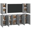 Muebles Para Tv 7 Unidades Contrachapado Gris Sonoma 30,5x30x60 Cm