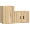 Set De Muebles Para Tv 2 Piezas Madera Contrachapada Roble Sonoma