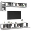 Set De Muebles De Salón 5 Piezas Madera Ingeniería Gris Hormigón