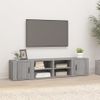 Mueble Tv 2 Unidades Madera Contrachapada Gris Sonoma 80x31,5x36 Cm