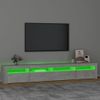 Mueble De Tv Con Luces Led Gris Hormigón 240x35x40 Cm