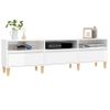 Mueble De Tv Madera Contrachapada Blanco Brillo 150x30x44,5 Cm