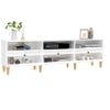 Mueble De Tv Madera Contrachapada Blanco Brillo 150x30x44,5 Cm