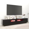 Mueble Para Tv Con Luces Led Negro 200x35x40 Cm