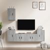 Set De Muebles De Tv 5 Piezas Madera Contrachapada Gris Hormigón