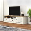 Mueble Para Tv Vigo Madera Maciza De Pino Blanco 156x40x40 Cm