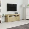 Mueble Para Tv Madera Contrachapada Color Roble 120x30x50 Cm