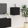 Mueble Para Tv De Pared Negro 40x34,5x40 Cm