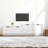 Mueble Tv Madera Contrachapada Blanco Brillante 158,5x36x45 Cm