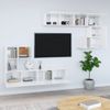 Mueble De Pared Para Tv Madera Contrachapada Blanco Brillante