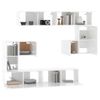 Mueble De Pared Para Tv Madera Contrachapada Blanco Brillante