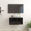 Mueble De Tv Colgante Negro 60x30x30 Cm