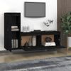 Muebles Para Tv 2 Piezas Madera Maciza De Pino Negro