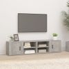 Mueble Tv 2 Unidades Madera Contrachapada Gris Hormigón 80x31,5x36cm