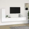 Set De Muebles De Tv 3 Piezas Madera Contrachapada Blanco