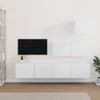 Set De Muebles De Tv 4 Piezas Madera Contrachapada Blanco Brillo