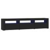 Mueble De Tv Con Luces Led Negro 180x35x40 Cm