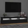 Mueble De Tv Con Luces Led Negro 180x35x40 Cm