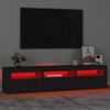 Mueble De Tv Con Luces Led Negro 180x35x40 Cm