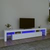 Mueble De Tv Con Luces Led Blanco 215x36,5x40 Cm