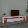 Mueble De Tv Con Luces Led Blanco 215x36,5x40 Cm