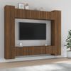 Set De Muebles Para Tv 8 Piezas Madera Contrachapada Roble Marrón