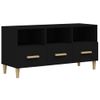 Mueble De Tv Madera Contrachapada Negro 102x36x50 Cm