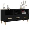 Mueble De Tv Madera Contrachapada Negro 102x36x50 Cm