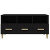 Mueble De Tv Madera Contrachapada Negro 102x36x50 Cm