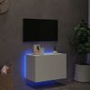 Mueble De Tv De Pared Con Luces Led Blanco 60x35x41 Cm